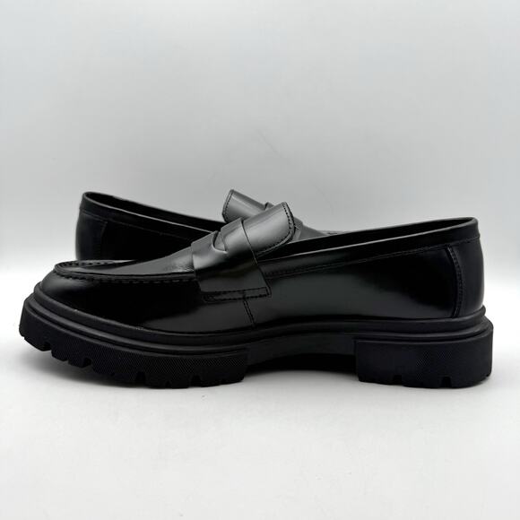 Steve Madden Mens Zeb Penny Loafer US 9.5 M Black Leather NWOB - Picture 7 of 13
